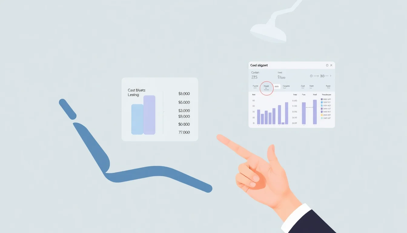 Digital dashboard showing cost breakdown for dental practice marketing investment