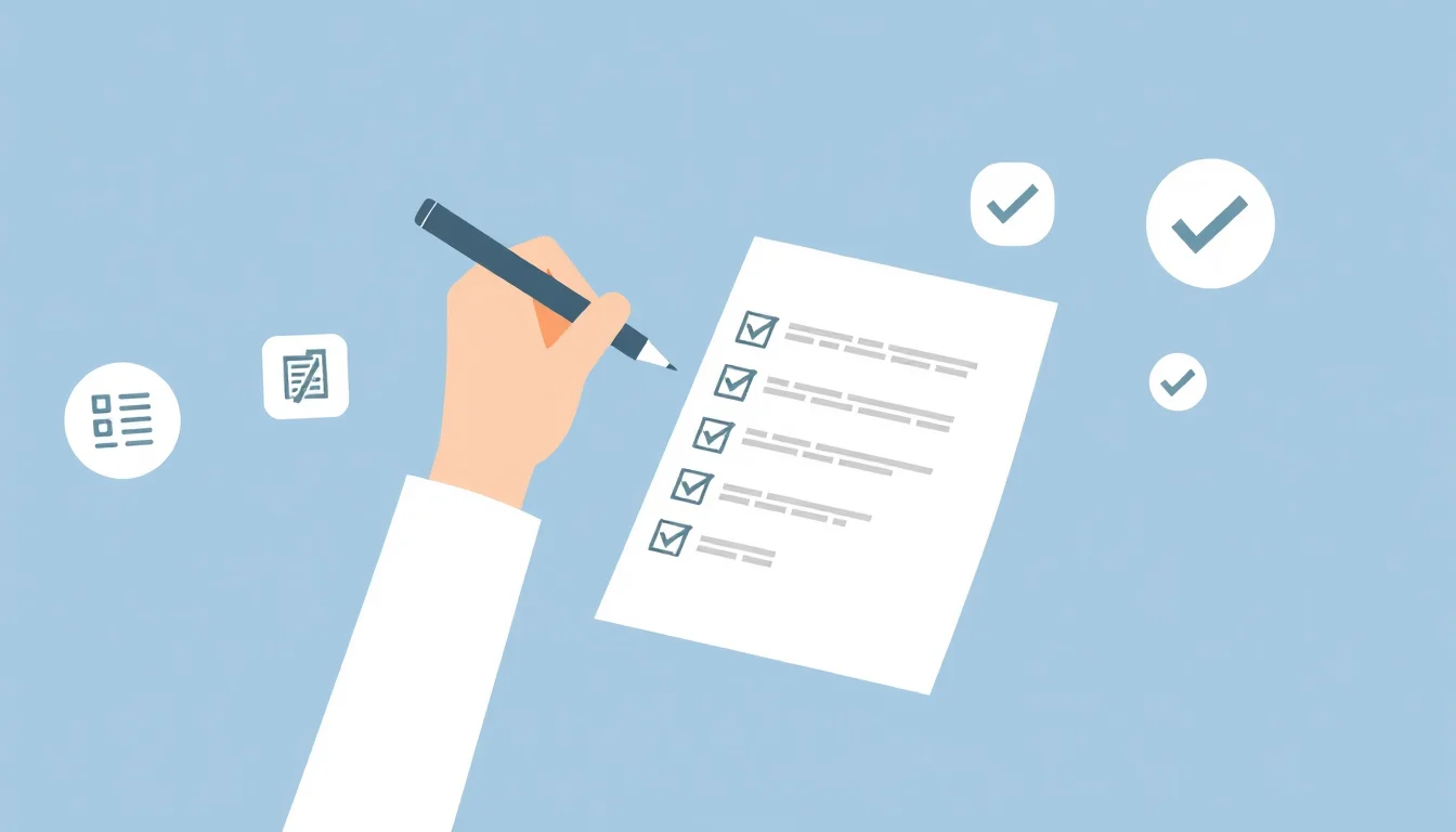 Professional reviewing an HVAC marketing proposal checklist before signing the agreement.