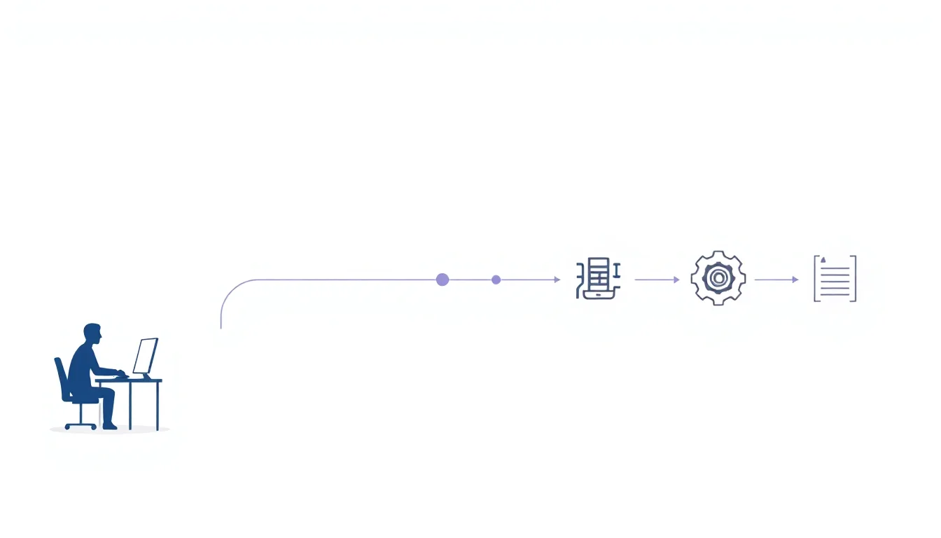 A workflow diagram showing how to automate a lead capture to invoice pipeline without code.