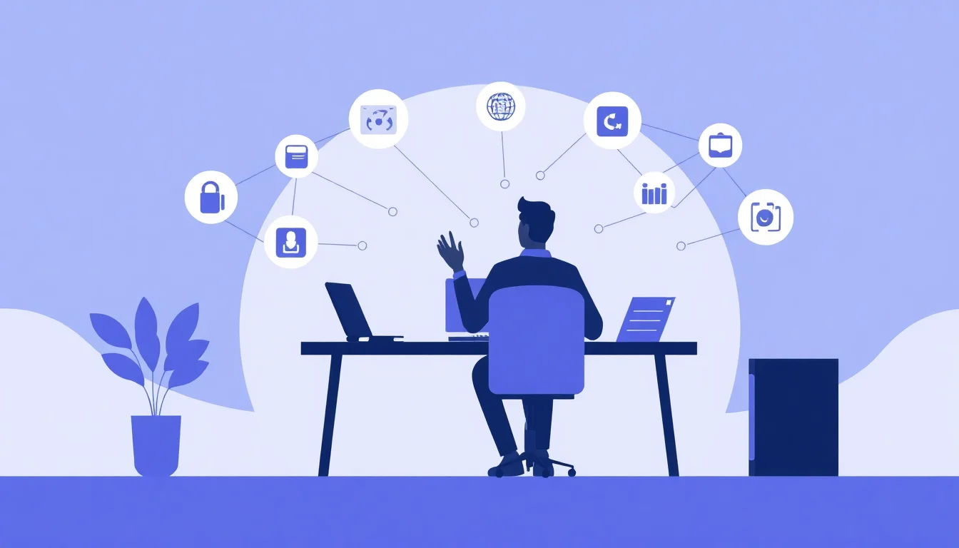 Solo founder managing automated workflows connecting multiple business apps together seamlessly.