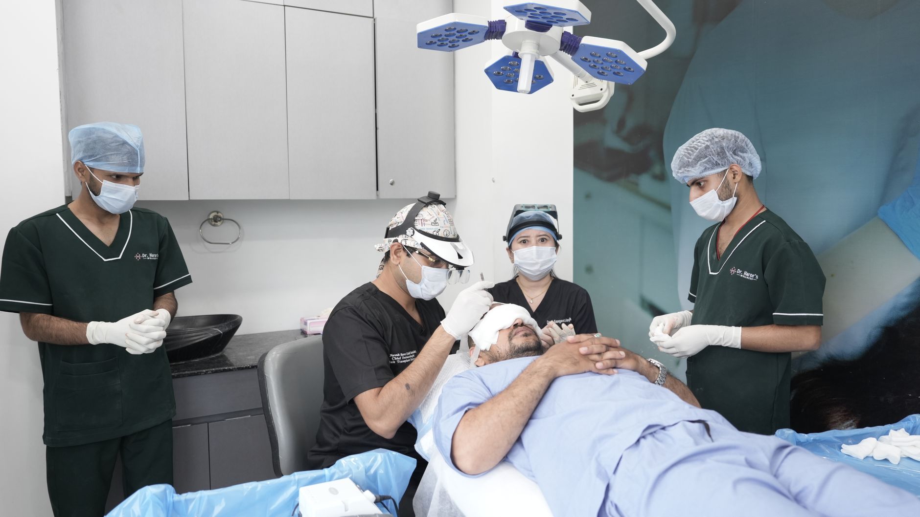 Board-certified plastic surgeon discussing treatment options with patient in professional medical office