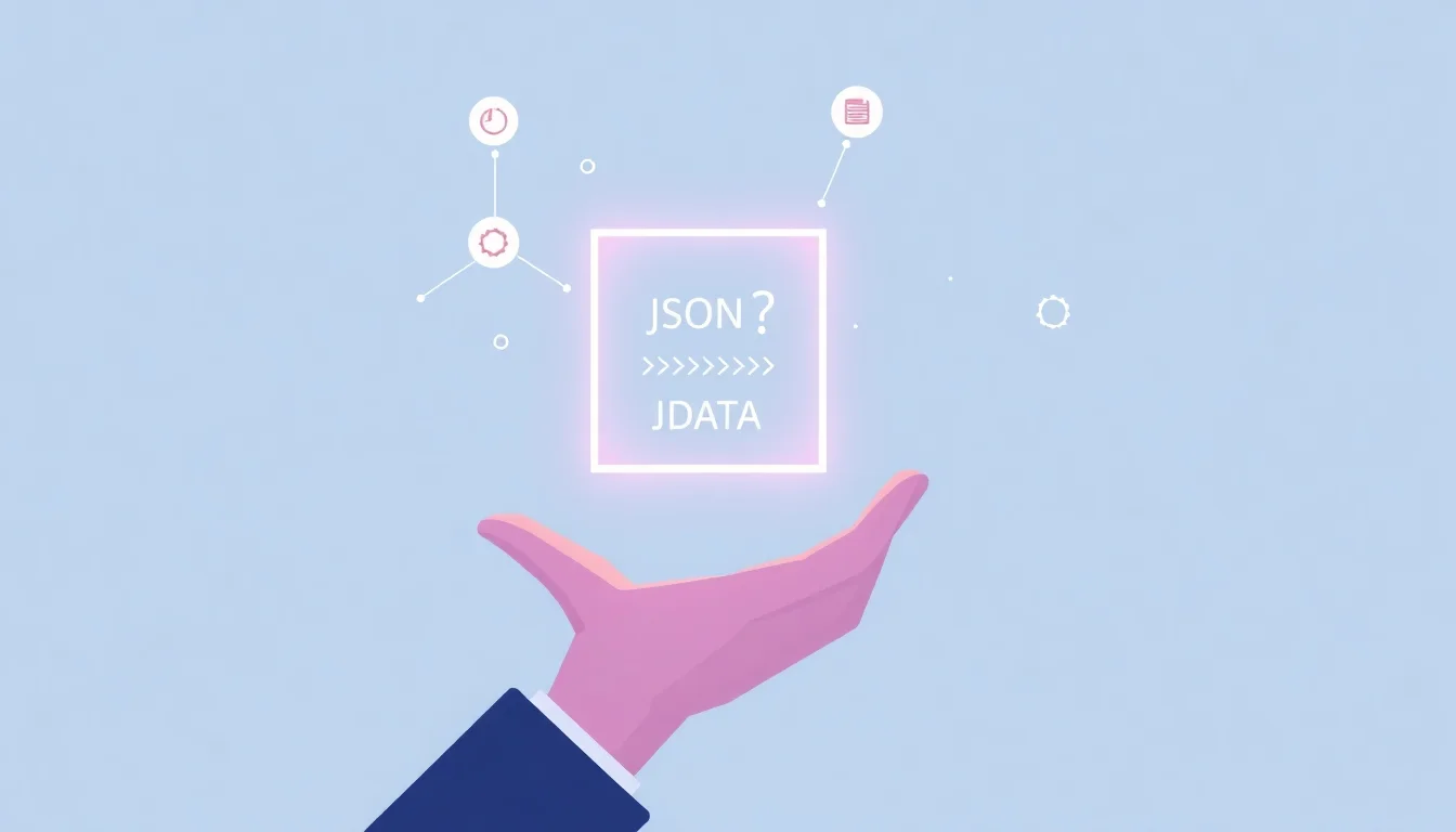 Hand holding structured data code with connected nodes representing AI citation connections.