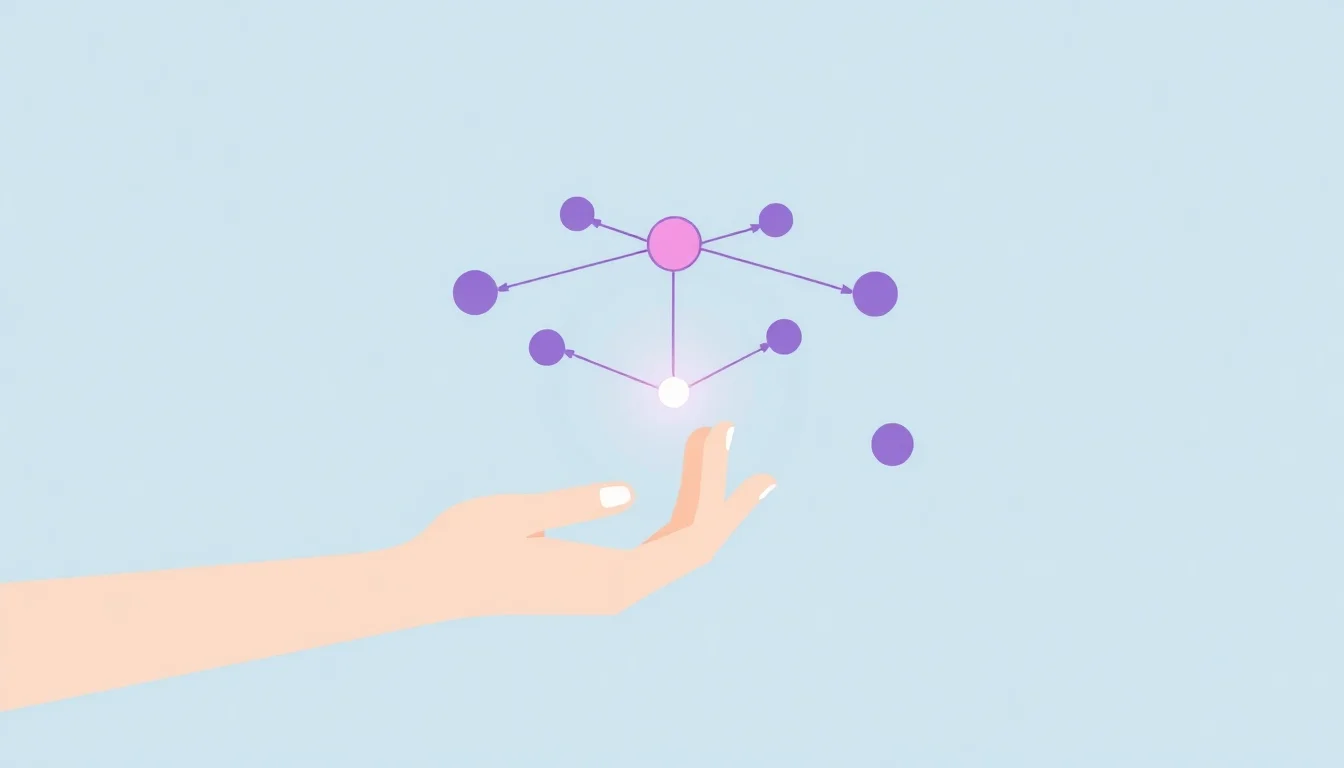 Hand organizing interconnected information nodes to demonstrate topical authority and source selection.